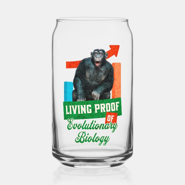 Lebensnachweis der Evolutionsbiologie Funny Chimp Dosenglas (Vorderseite)