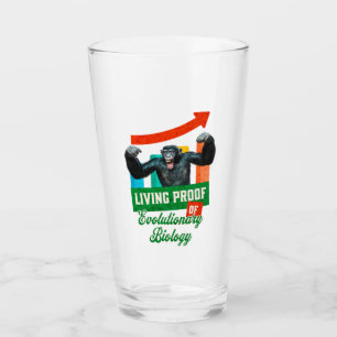 Lebensnachweis der Evolutionsbiologie Funny Chimp Glas