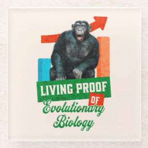 Lebensnachweis der Evolutionsbiologie Funny Chimp Glasuntersetzer