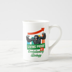 Lebensnachweis der Evolutionsbiologie Funny Chimp Prozellantasse