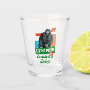 Lebensnachweis der Evolutionsbiologie Funny Chimp Schnapsglas
