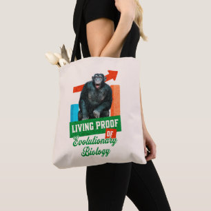 Lebensnachweis der Evolutionsbiologie Funny Chimp Tasche