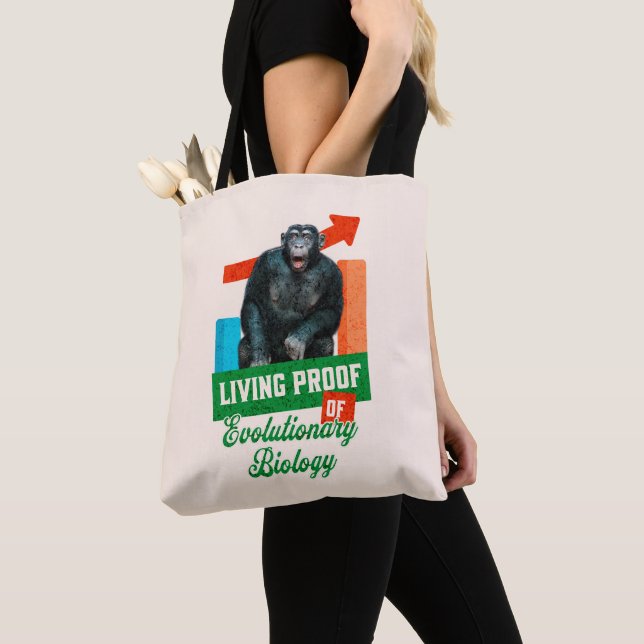 Lebensnachweis der Evolutionsbiologie Funny Chimp Tasche (Von Nahem)