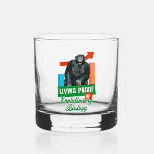 Lebensnachweis der Evolutionsbiologie Funny Chimp Whiskyglas