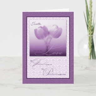 Lebenspartner Hochzeitstag Purpur Tulpen Karte