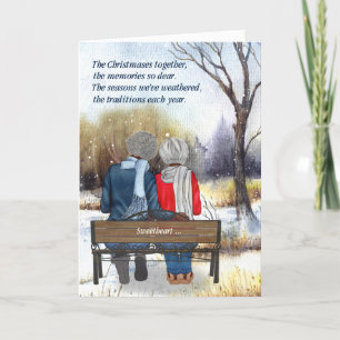 Lebenspartner Senior African American Lesbians Feiertagskarte