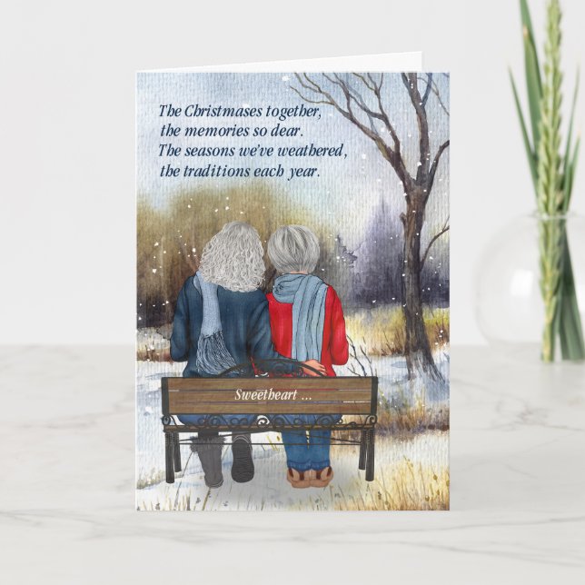 Lebenspartner Weihnachten Senior Lesbian Couple (Vorderseite)