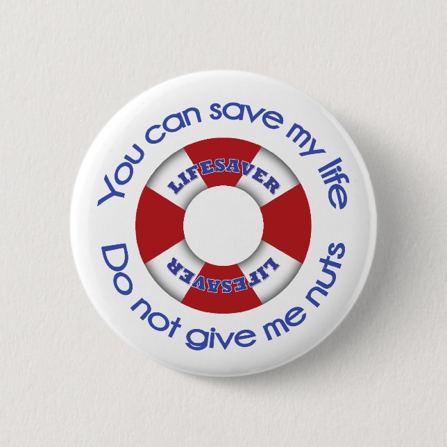 Lebensretter - Nussallergieknopf Button (Vorderseite)