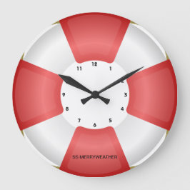 Lebensretterlifebuoy Seeuhr mit eigenem Text Große Wanduhr