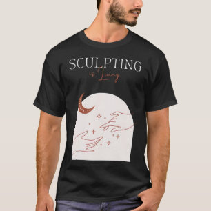 Lebensskulptur Tonmodellierung Künstlerische Schaf T-Shirt