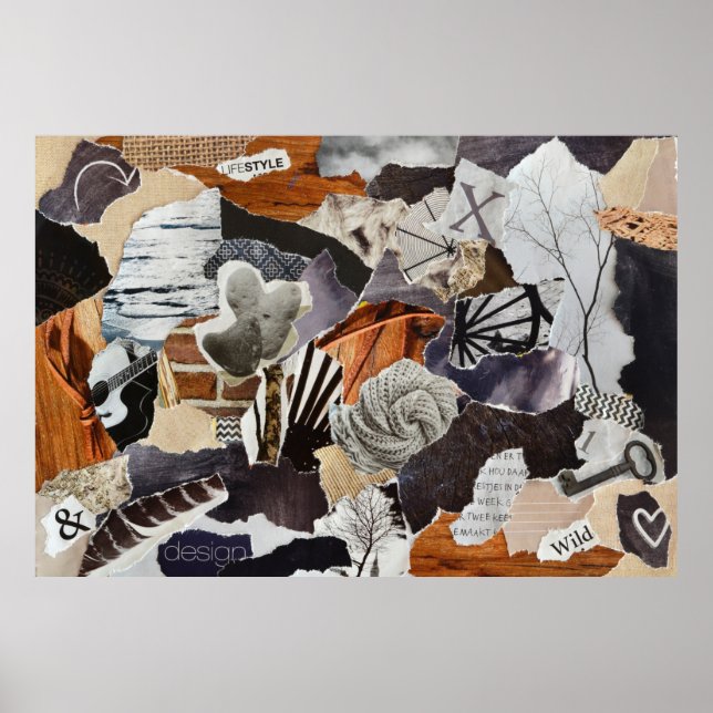 Lebensstil Atmosphärenfarbe grau, braun, schwarz u Poster (Vorne)