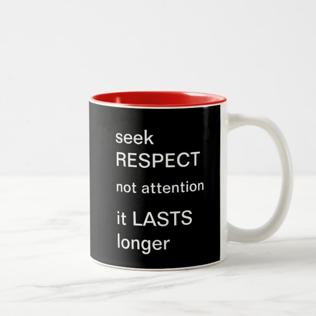 Lebensstil-Wörter von Klugheit Zweifarbige Tasse (Rechts)