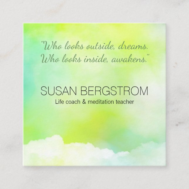 Lebenstrainer, Massagetherapeut, Meditationslehrer Quadratische Visitenkarte (Vorderseite)