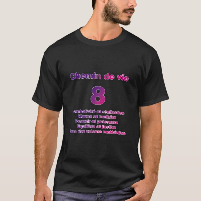 Lebensweg 8 mit Schlüsselwörtern T-Shirt (Vorderseite)