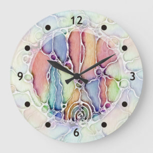 Lebensweise - Muster neurografischer Art 1 Große Wanduhr