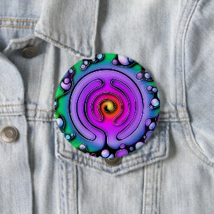 Lebensweise - Muster neurografischer Kunst 2 Button