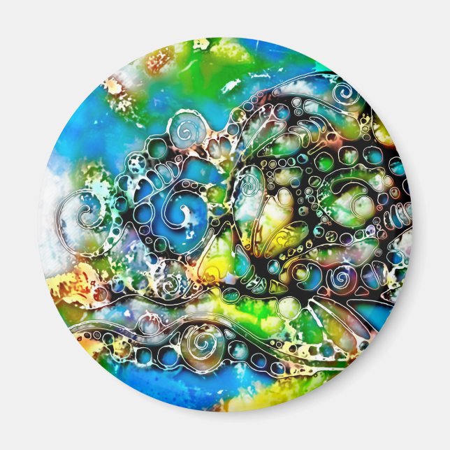 Lebensweise - Neurographische Kunst 7 Magnet (Vorne)
