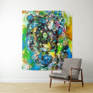 Lebensweise - Neurographische Kunst 7 Wandteppich