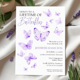 Lebenszeit der Schmetterlinge Lavender Brautparty Einladung