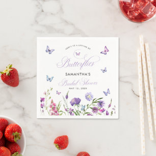 Lebenszeit der Schmetterlinge Wildblumen Brautpart Serviette