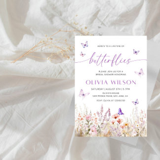 Lebenszeit des Party von Schmetterlingen im Brautp Einladung
