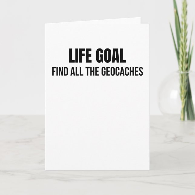 Lebensziel: alle Geocaches| Geocaching Karte (Vorderseite)
