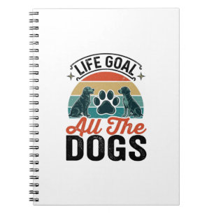 Lebensziel Alle Hunde Vintage-Hundefreund-Design_1 Notizblock