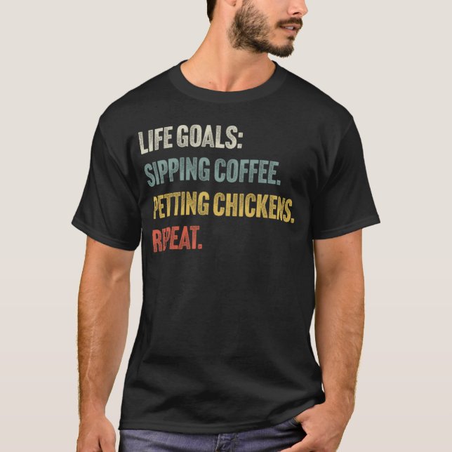 Lebensziele Sieben Kaffee & Tee Hühner Vintag Chic (Vorderseite)