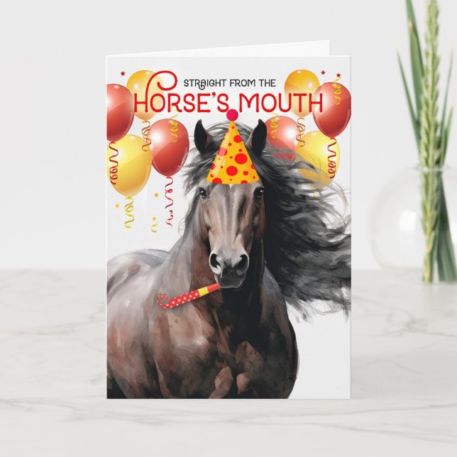 Leber Kastanienpferd Sonne Geburtstag Karte (Vorderseite)