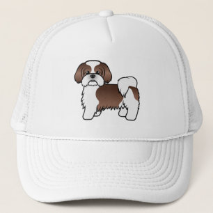Leber-Weißer Shih Tzu Süßer Cartoon-Hund Truckerkappe