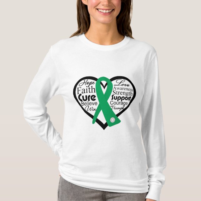 Lebererkrankungen Herz-Band-Collage T-Shirt (Vorderseite)
