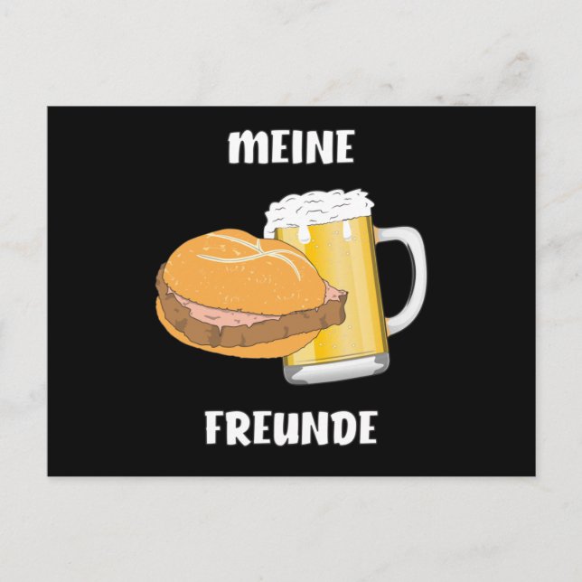 LEBERKAS SEMMEL BIER MEINE FREUNDE POSTKARTE (Vorderseite)
