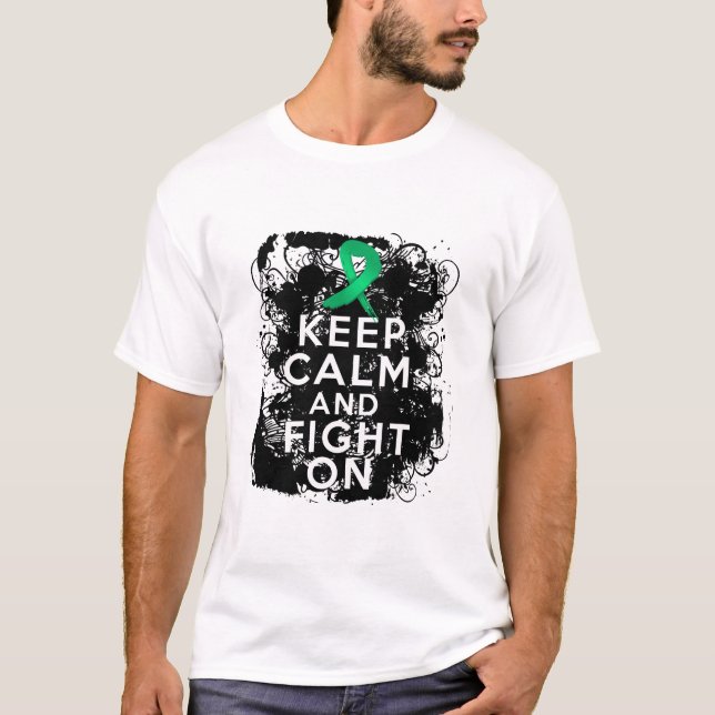 Leberkrankheit behalten Ruhe und kämpfen an T-Shirt (Vorderseite)