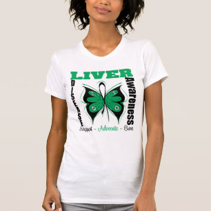 Leberkrankheits-Bewusstseins-Schmetterling T-Shirt