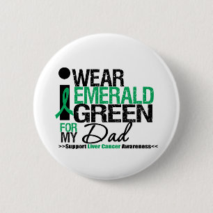 Leberkrebs Smaragdgrüne Schleife für meinen Vater Button