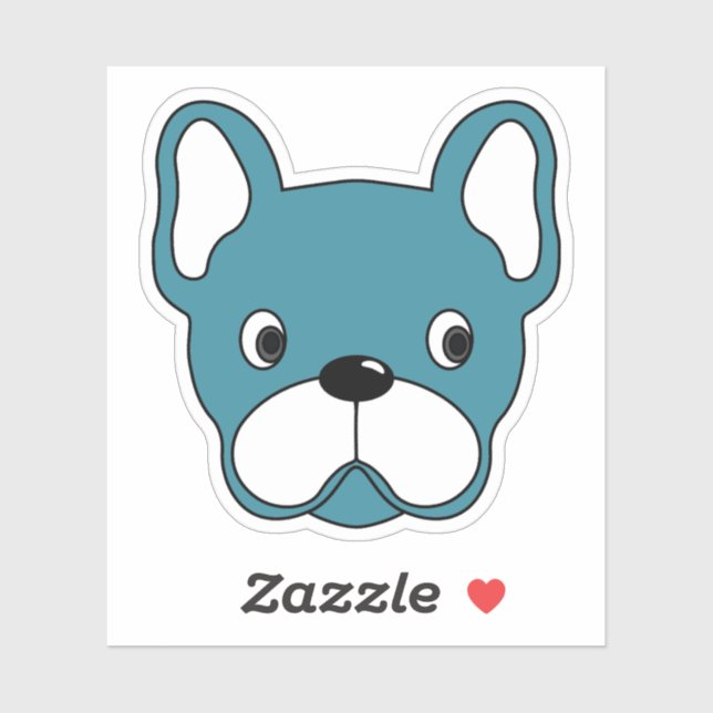 Lebhaft Aquamariner Bulldog 3"x3" Vinyl Sticker (Blatt)