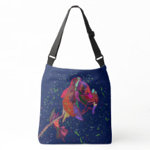 Lebhaft farbige Blume Große Crossbody-Tasche