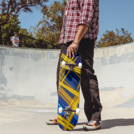 Lebhaft Gelb Blau Bewegung Licht Urban Abstrakt Skateboard