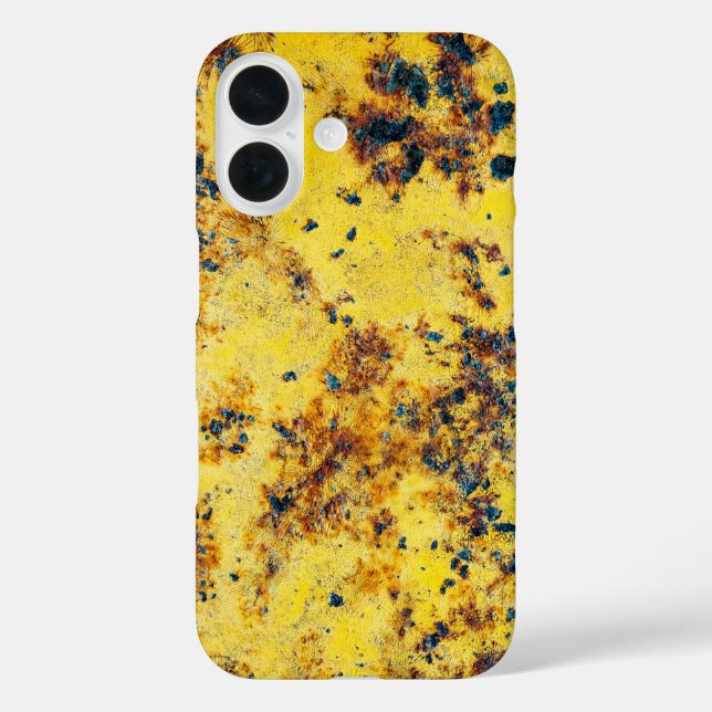 Lebhaft Gelbe Abstrakte Textur iPhone 16 Hülle (Rückseite)