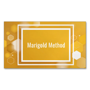 Lebhaft Honiggelb Sechseck Geometrisch Minimalisti Magnetische Visitenkarte
