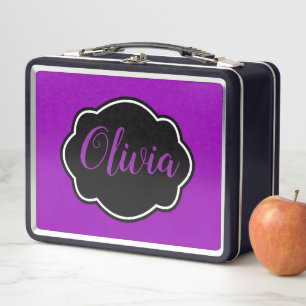 Lebhaft, kühl Fuchsia Lila Personalisiert Metall Brotdose