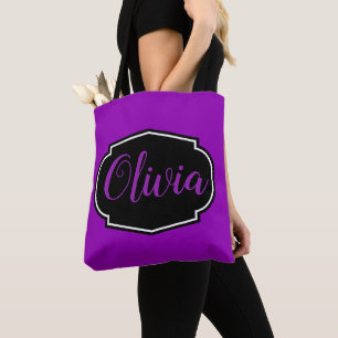 Lebhaft, kühl Fuchsia Lila Personalisiert Tasche