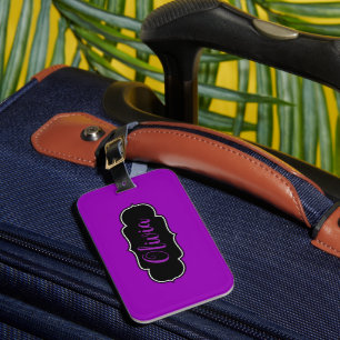 Lebhaft, kühl Lila Personalisiert Gepäckanhänger