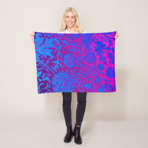 Lebhaft, ombre, art nouveau,William Morris,lila, Fleecedecke