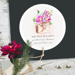 Lebhaft rosa Floral Mailbox Wir haben bewegte Adre Runder Aufkleber<br><div class="desc">Wenn Sie weitere Anpassungen benötigen,  schreiben Sie mir bitte an yellowfebstudio@gmail.com.</div>
