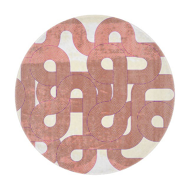 Lebhaft Vintag: Abstrakte, farbenfrohe Linien Schneidebrett (Vorderseite)