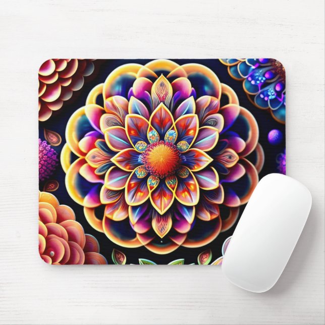 Lebhafte 3D-Blume Mousepad (Mit Mouse)