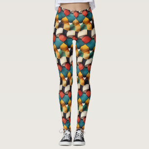 Lebhafte 3D-Petalwave Geometrie in fett Farbe Leggings