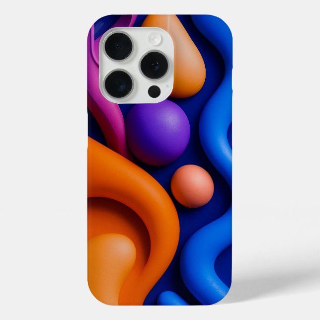 Lebhafte Abstrakte 3D-Formen Case-Mate iPhone Hülle (Rückseite)