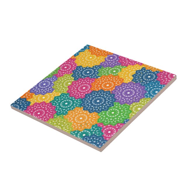 Lebhafte Abstrakte Blume Fliese (Seite)